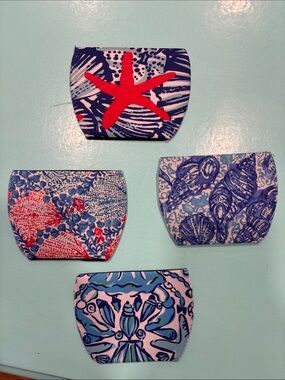 LP inspired Coastal Pattern wine Sleeves Set - Blue, Pink, Red